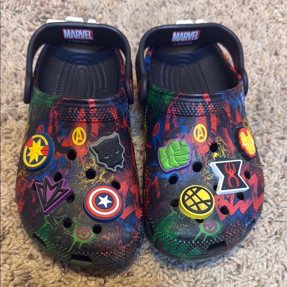 Marvel Red and Blue Superhero Slippers Vibrant Design